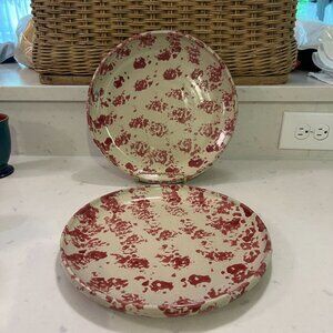 Bybee Pottery spongeware dinner plates set of 2